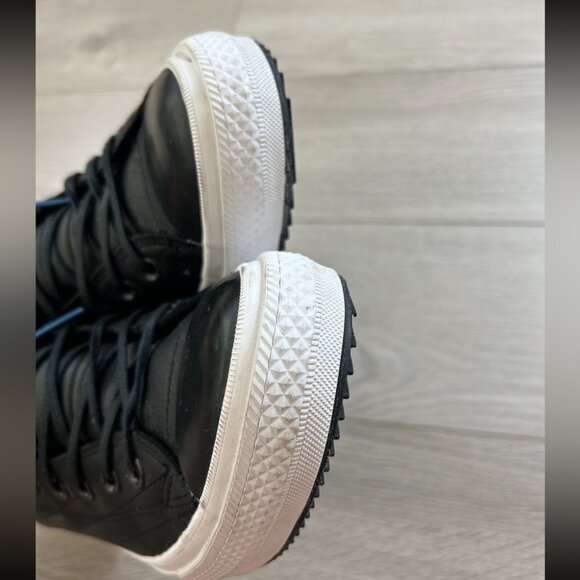 Converse Chuck Taylor All Star Leather Waterproof Boot Quilted Black Blue Jay - Picture 8 of 13